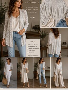 Belldini Heather Gray Knit Open Cardigan
